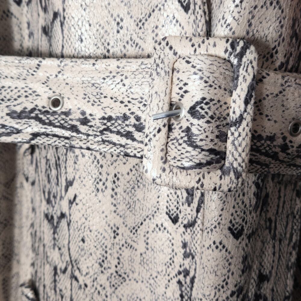 Anthropologie Avec Les Filles Size L White Animal Print Trench Coat - Picture 6 of 12